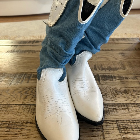 White Blue Jean denim vintage 9 women’s made in Portugal western Cowboy Boots - Picture 2 of 4